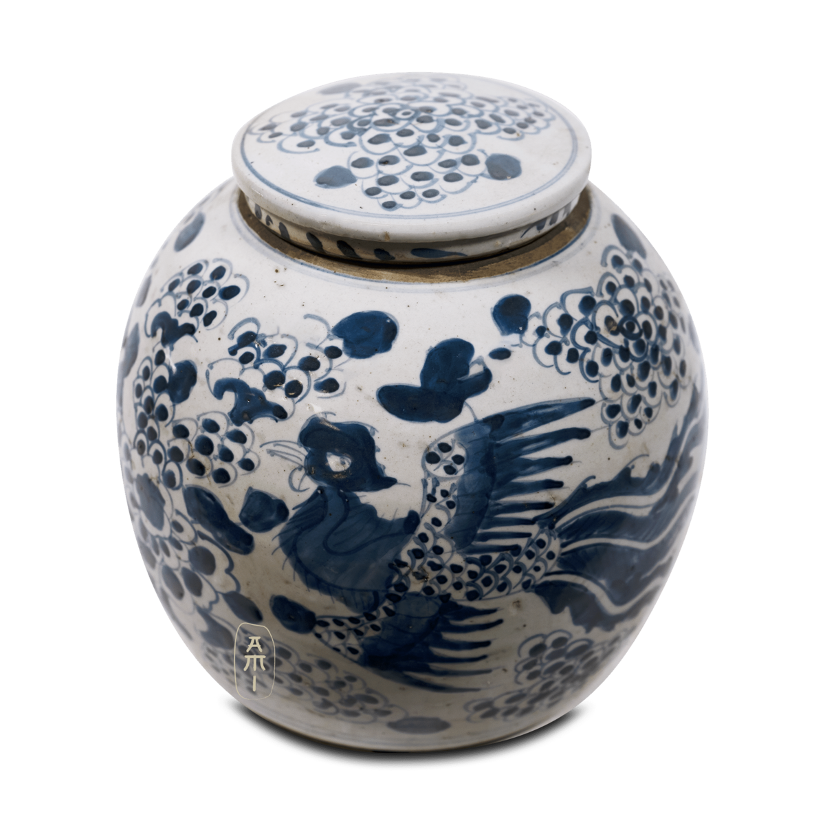 Asian Mix Interior – Großhandel Vasen – Keramiktopf mit altmodischer Optik und Phönix-Motiv2