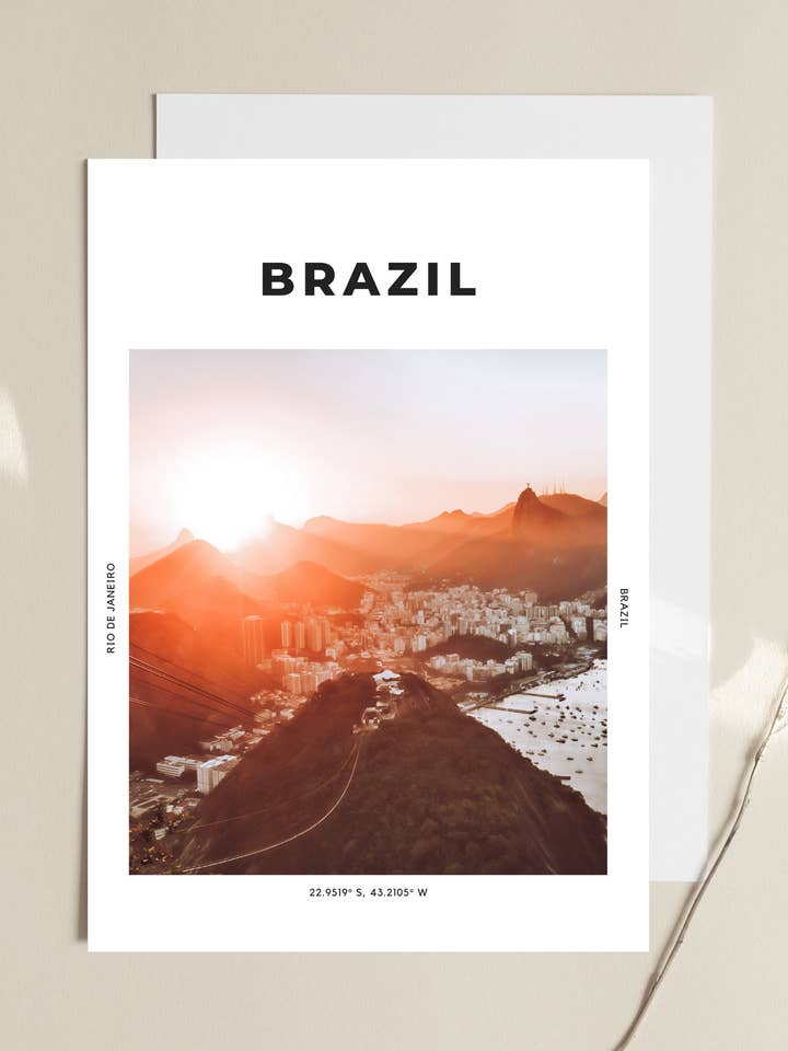Lámina Brasil «Pan de azúcar al atardecer» para venta al por mayor de The Travel Edit
