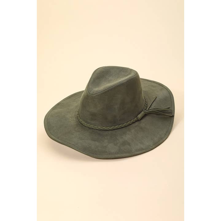 Anarchy Street – Fedora - Mulher por atacado – Chapéu de Moda em Camurça Entrançada7