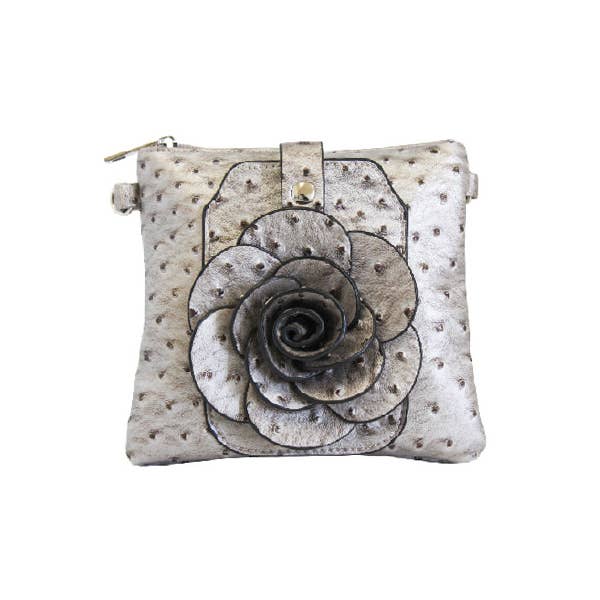 22 Tote - Vendita all'ingrosso Borsa a tracolla - Donna - Borsetta a tracolla per cellulare con fiore di struzzo8