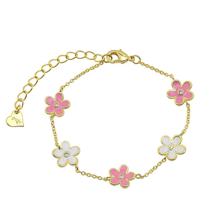 Flower CZ Station Bracelet for wholesale by Lily Nily