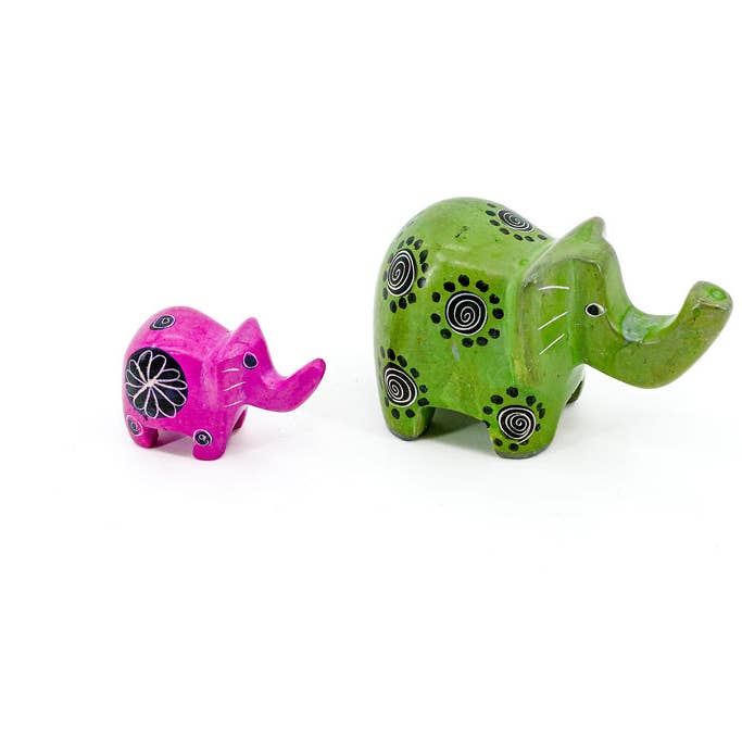 Gitzell FairTrade - Wholesale Decorative Figurine - Soapstone Animal Figurine, elephant large