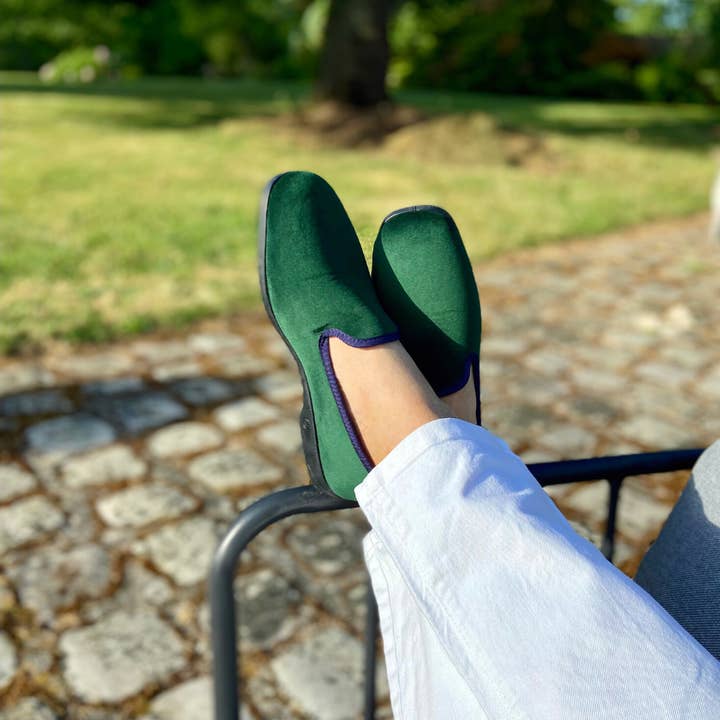 VOLUBILIS PARIS - Wholesale Slippers - Men's - LEO Men's Shoes - Green Velvet2