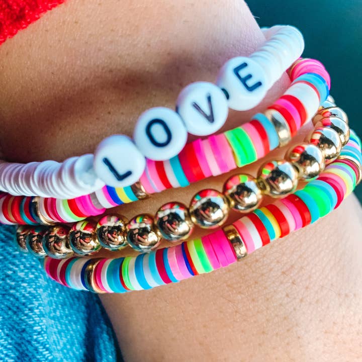 ‘Love’ bracelet stack for wholesale by Anjewelz.co