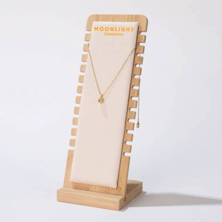 Moonlight Gemstones - Venta al por mayor Soportes y estantes de exposición de joyas - Expositor para 12 collares, organizador de joyas elegante y funcional