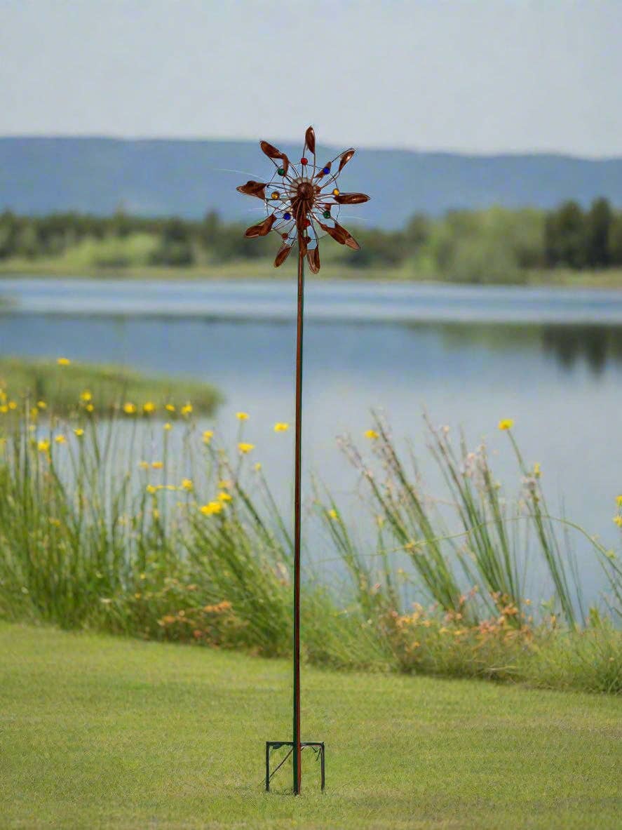 Marissa's Gifts – wholesale Wind spinner – Handmade Chelsea powder coated garden wind sculpture spinner measuring 190cm3
