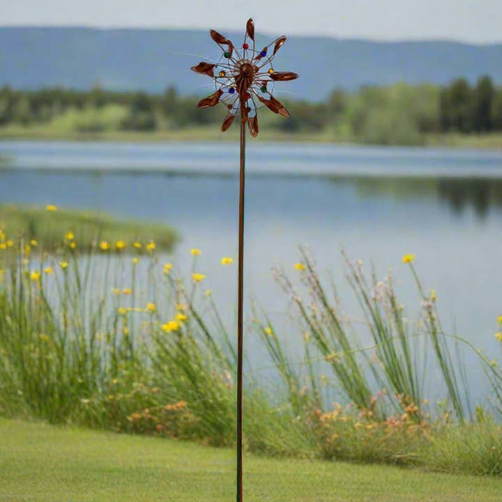 Marissa's Gifts – wholesale Wind spinner – Handmade Chelsea powder coated garden wind sculpture spinner measuring 190cm3