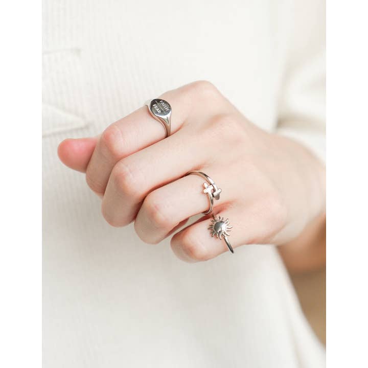 Elevated Faith - Wholesale Band/Stacked Ring - Silver Wrapped Cross Ring2