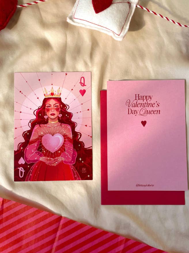 Queen of Hearts *Valentine's Post Card* for wholesale by Brittany Keller Art