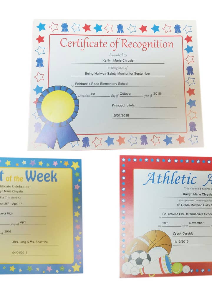 Certificat de reconnaissance - Réalisation orthographique pour la vente par Creative Shapes Etc.