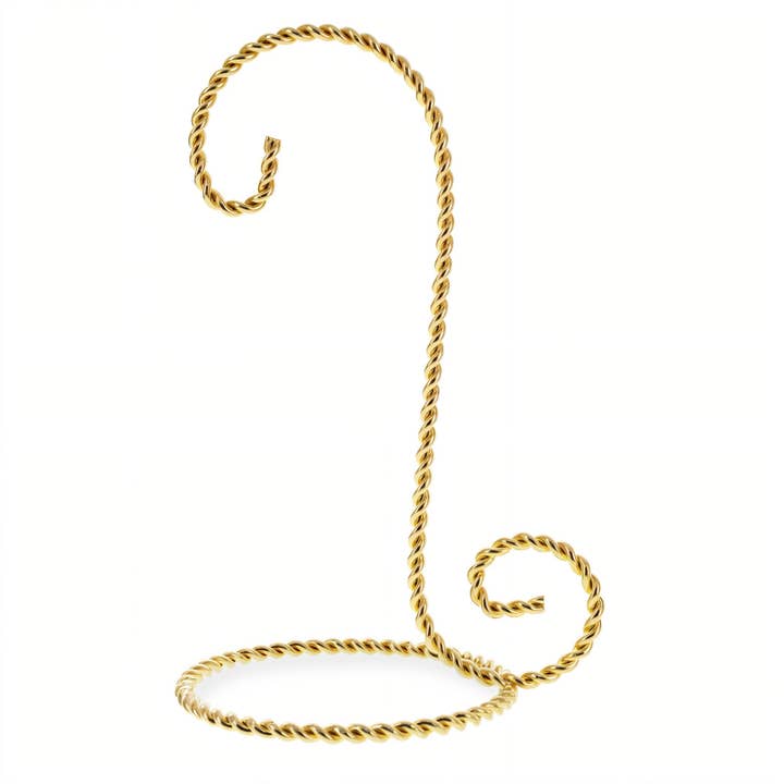 BestPysanky - Wholesale Ornament - Small Twisted Gold Wire Ornament Stand Display 5.75 Inches (Taiwan)