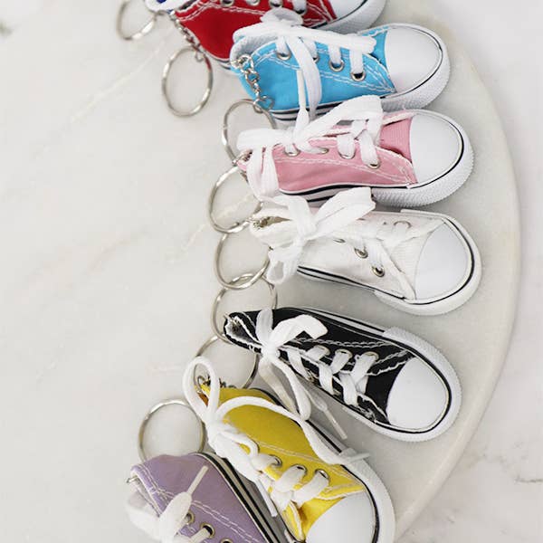 MIX COLOR Canvas Rubber Sole Sneakers Novelty Key Chain for wholesale on Faire1