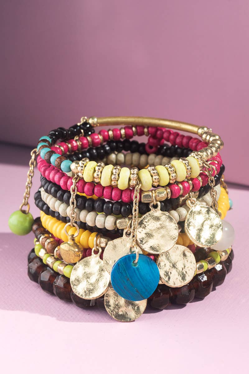 Urbanista - Wholesale Beaded Bracelet - Multi Layered Mixed Beads Bracelet0