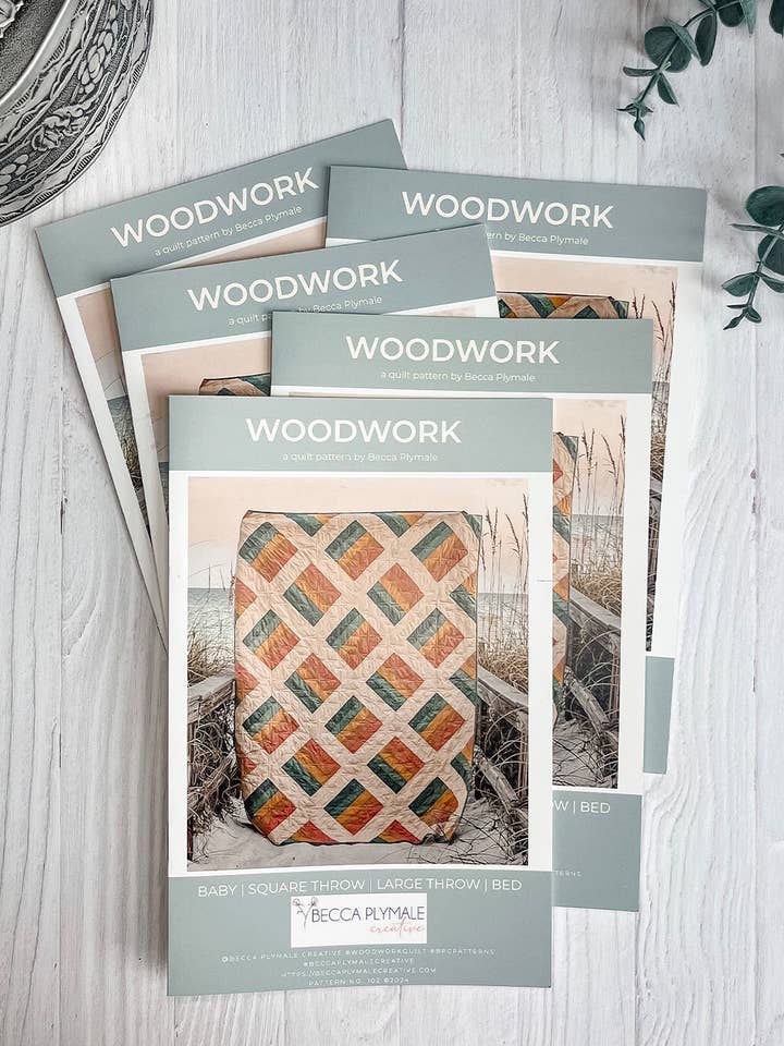 Wholesale Woodwork Quilt Pattern - Printed Pack of 5 for wholesale by Becca Plymale Creative
