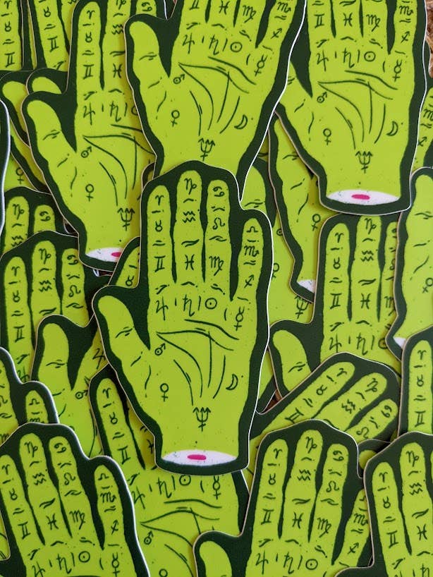 Palmistry Hand Sticker - 3" Vinyl Sticker by Annie Ohlala for wholesale by Annie Ohlala