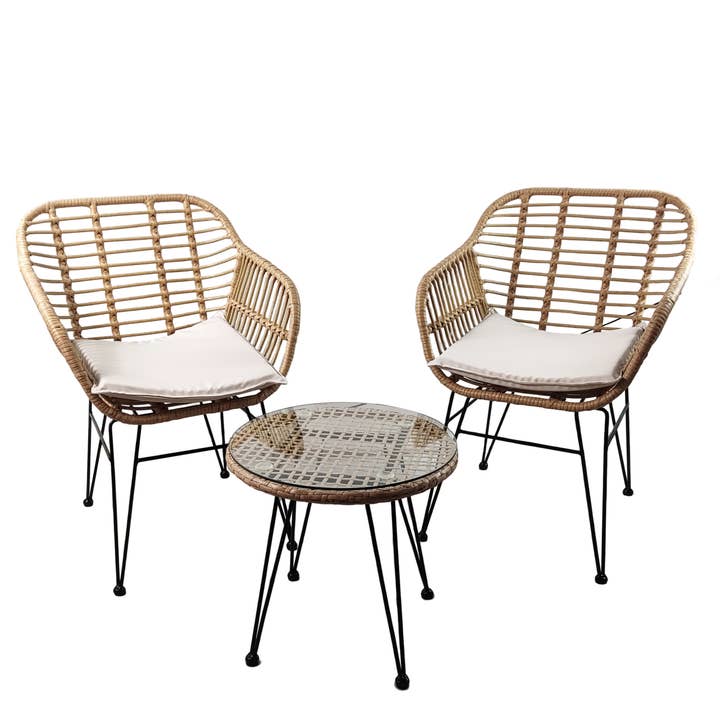 Rattan Chairs With End Table S/3 for wholesale by VIP Home & Garden