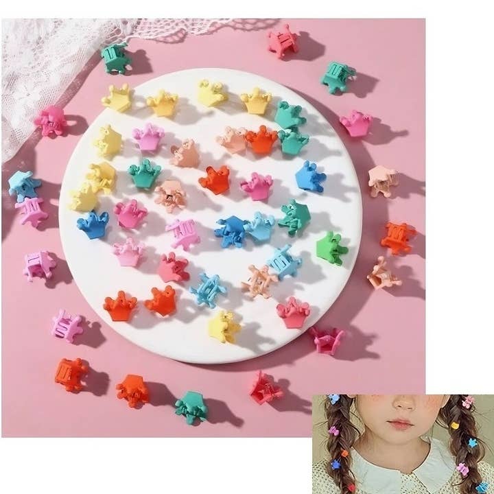 Dozen Tiny Crown Shape Hair Jaw Clip for wholesale by Diacly
