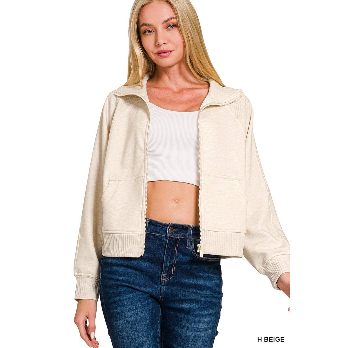 Apolline - Wholesale Jacket - Women's - Soft scuba full zip jacket5