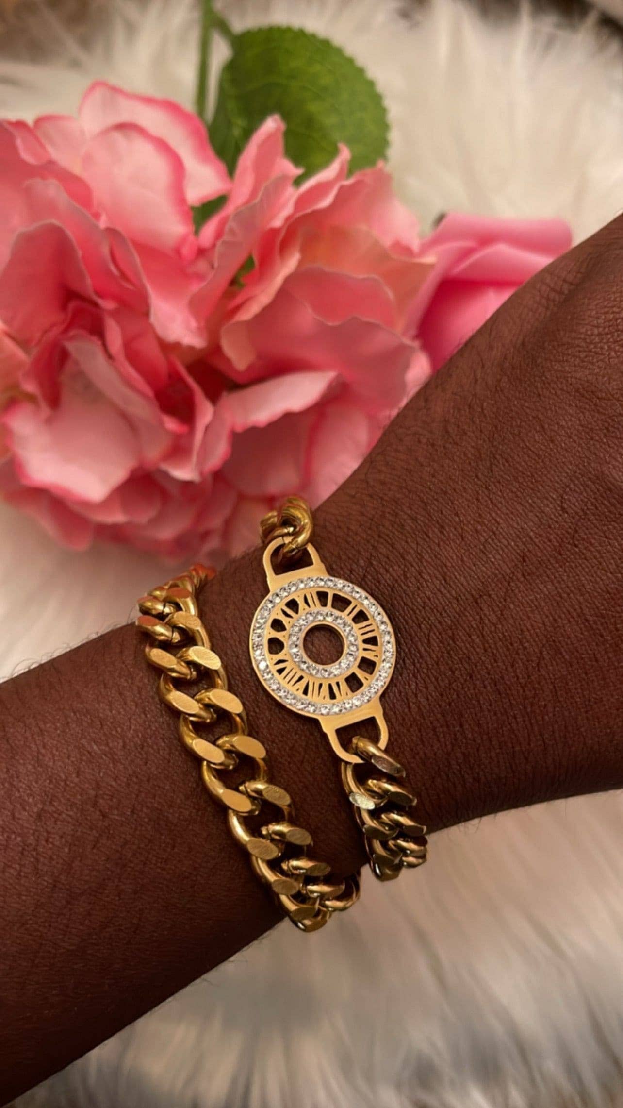 ElevateWell - Wholesale Link & Chain Bracelet - Double wrapped Roman Numeral Bracelet5