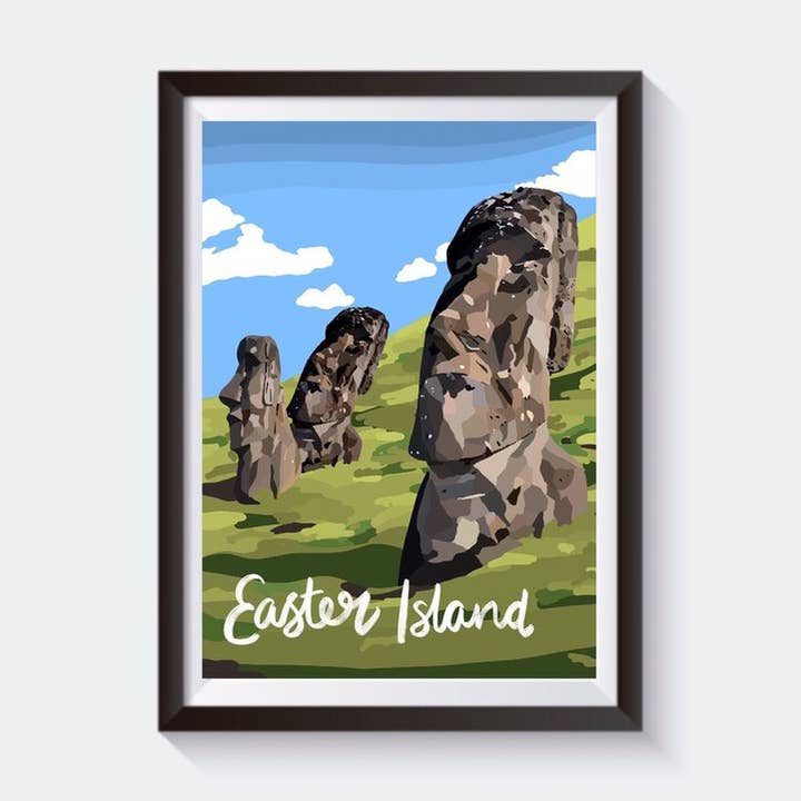 Påskeøen, Chile Travel Artwork Print - 6 størrelser for engroshandel hos 2 Sisters