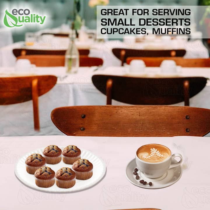 EcoQuality - Wholesale Kartonnen bordje - 6-inch witte papieren wegwerpborden zonder coating5