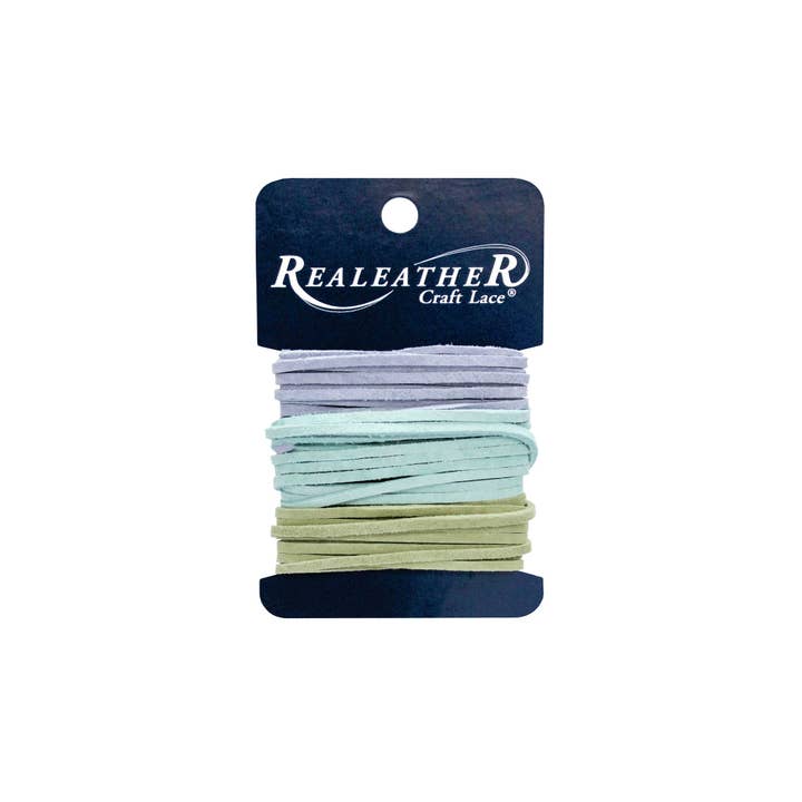 Realeather - Wholesale Craft Supplies - Sof-Suede Lace Combo Card, 3 Colors x 8ft.10