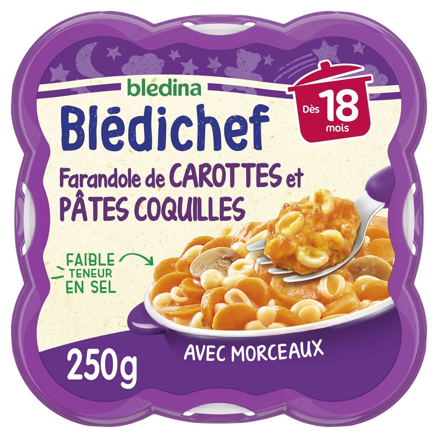 Amuse Bouche – Massa por atacado – Comida para bebé a partir dos 18 meses Cenoura e Massa Blédichef BLEDINA0