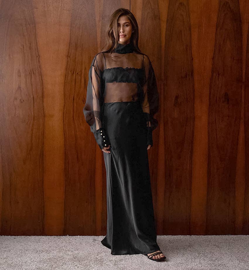 Marayn - Wholesale Blouse - Women's - Sheer Temptation Luxe Mesh Top Spring 202520