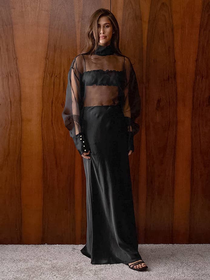 Marayn - Wholesale Blouse - Women's - Sheer Temptation Luxe Mesh Top Spring 202520