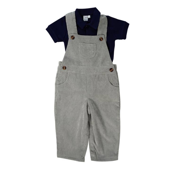 Corduroy Overalls med Polo - Grå for engroshandel hos MARCELA
