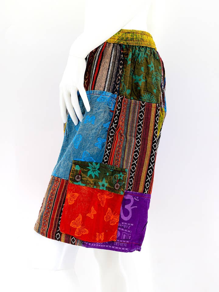 Himalaya Handmade - Wholesale Shorts - Women's - Cotton Hippie Handmade Gheri Patchwork Bohemian Shorts4