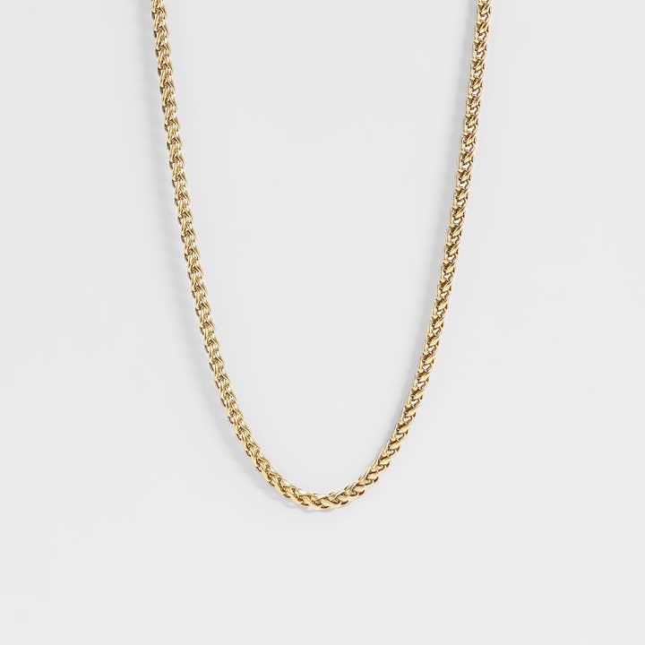 WJW - Wholesale Link & Chain Necklace - Stainless Steel Gold Wheat Chain Necklace