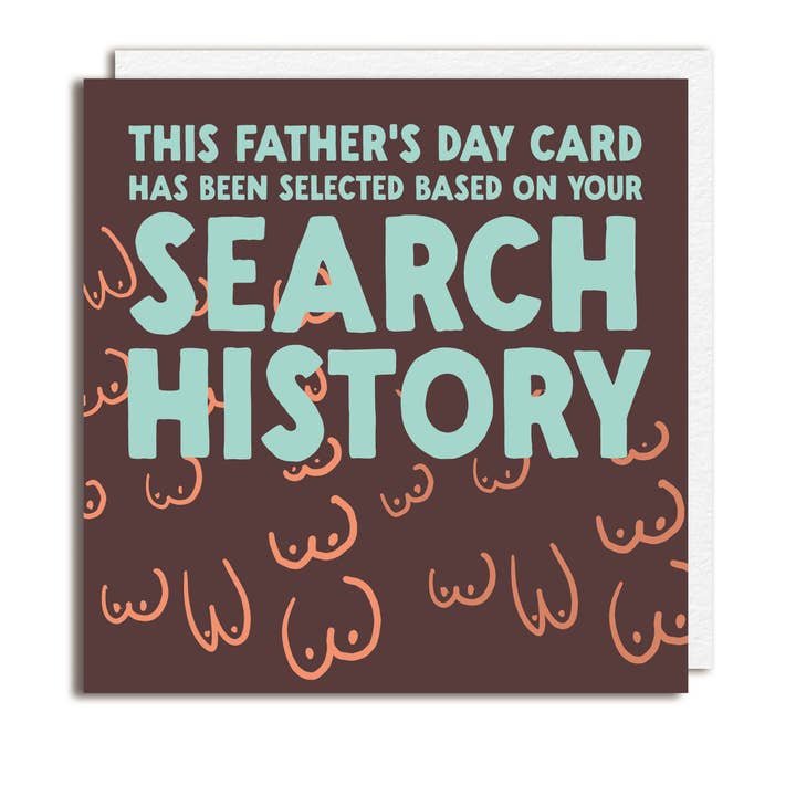 Sjov fars dags kort - 'Søgehistorik far' for engroshandel hos The Buddy Fernandez Card Company