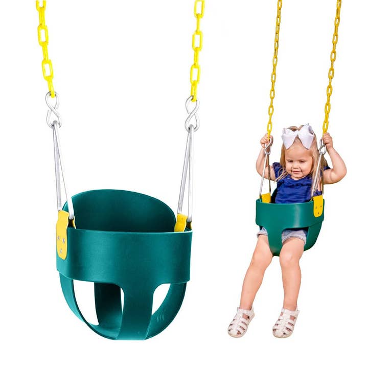 Original High Back Bucket Swing - Green for wholesale by Frustration Free Solutions