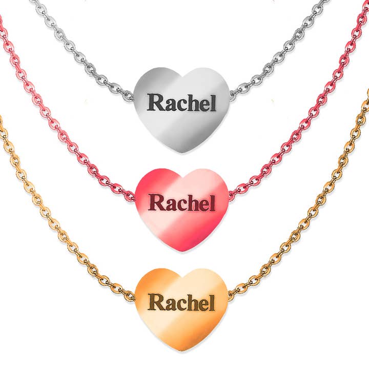 TheHonestJeweler - Wholesale Pendant/Charm Necklace - Adjustable Heart Pendant Engravable Necklace