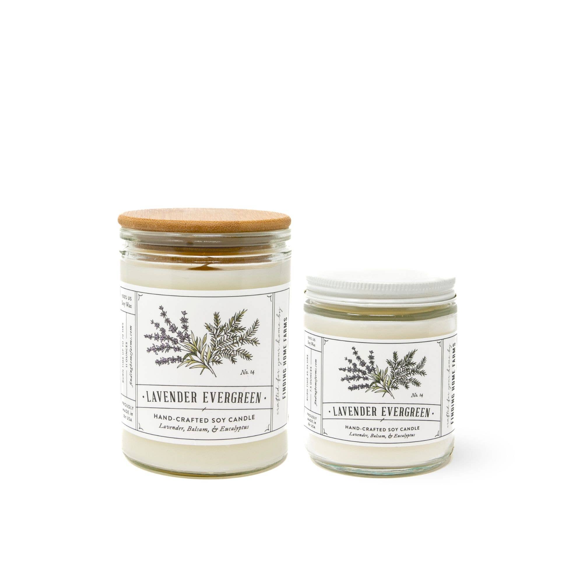 Finding Home Farms - Vente Bougie en bocal - Bougie de soja, lavande à feuilles persistantes, parfum boisé et herbacé3