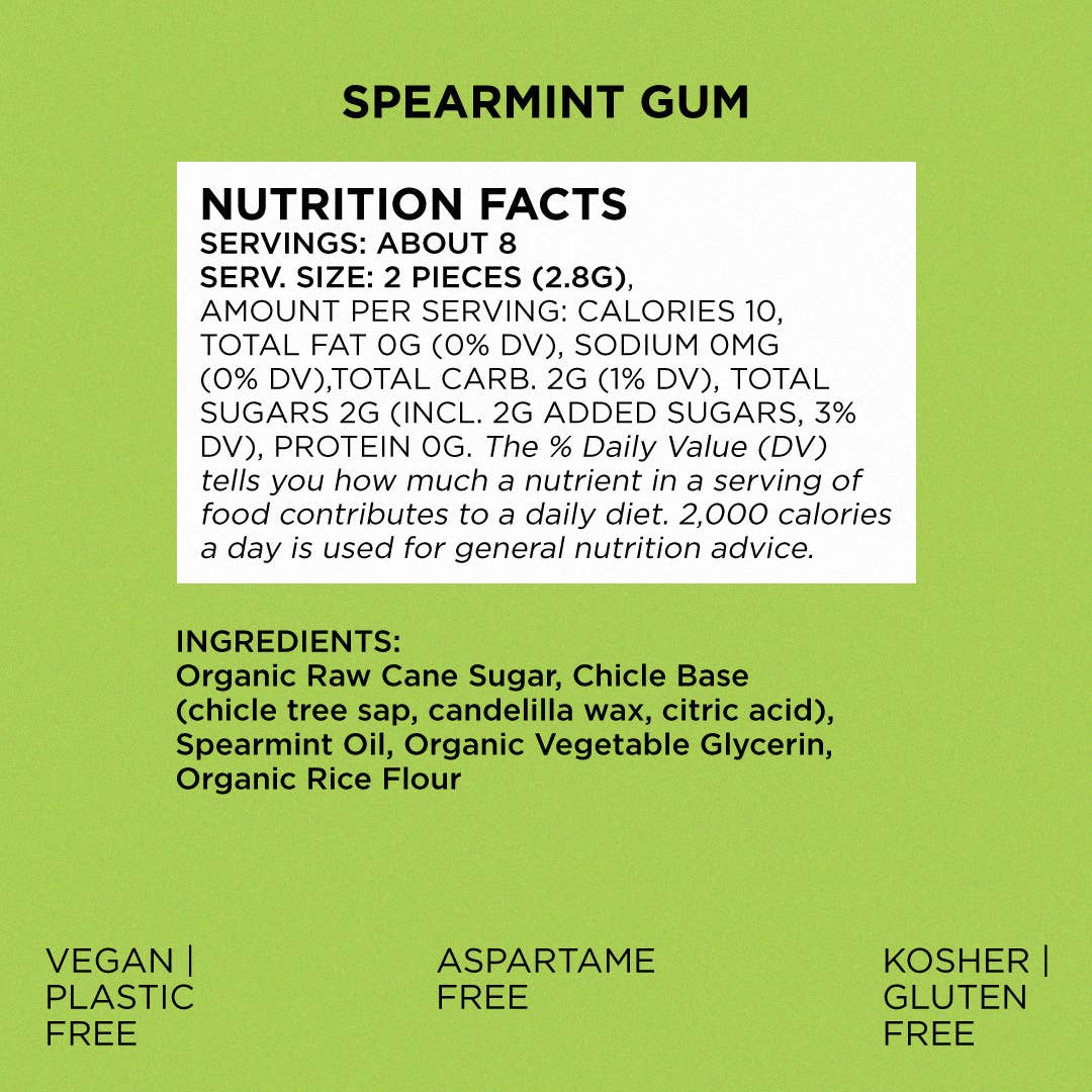 Simply Gum - Wholesale Chewing Gum - Spearmint Chewing Gum - Natural + Plastic-Free | 12 Pack1