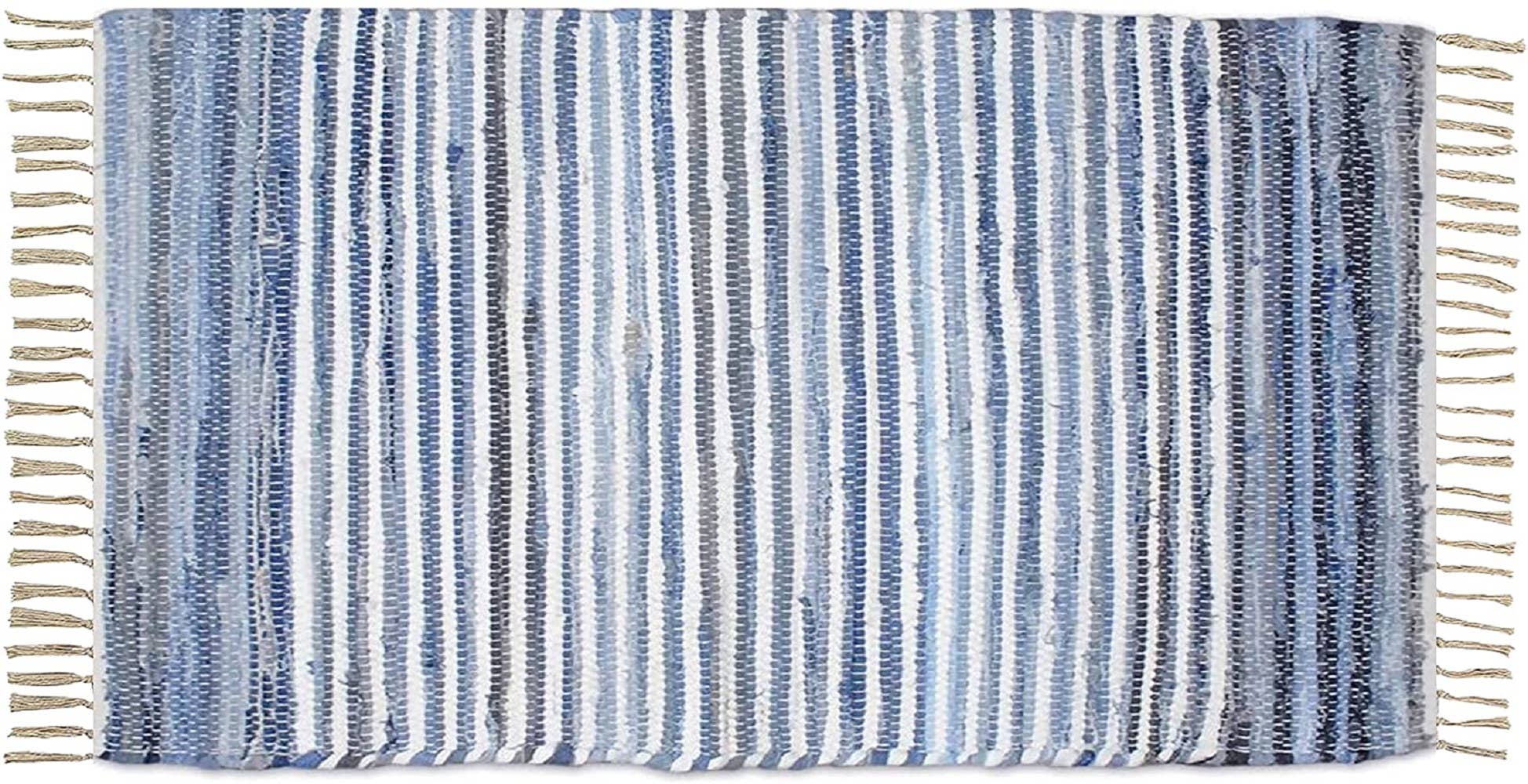 COZY HOMES COLLECTION - Wholesale Area Rug - Handmade Cotton Chindi Rug Rag 3'X5' with Tassel fringes3