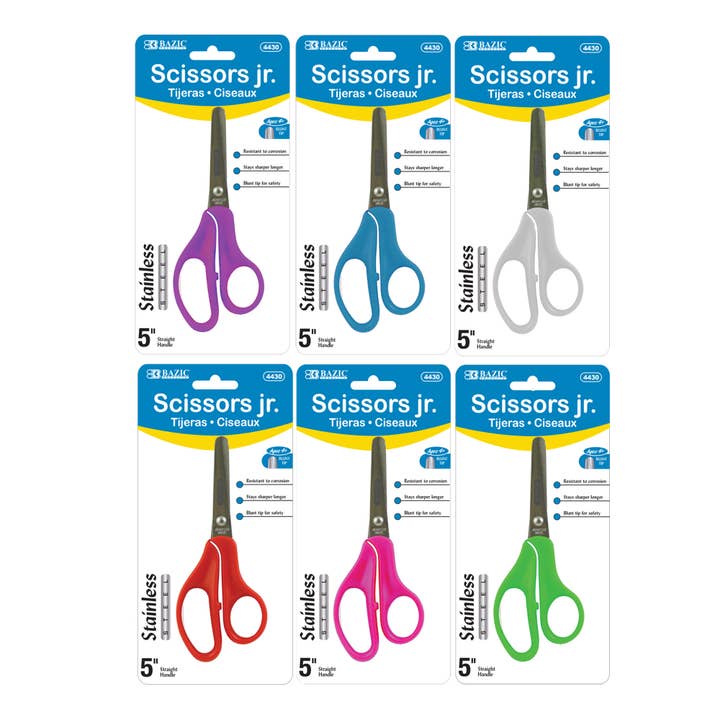 BAZIC Products - Wholesale Scissors - School Scissors 5" Blunt Tip