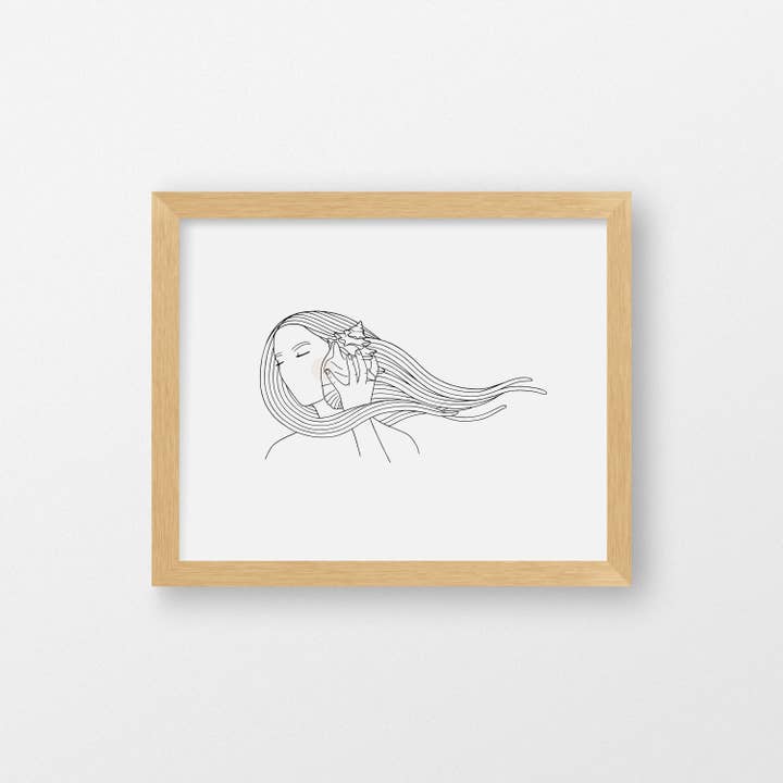 "Listen", Feminine Art Print for wholesale by Meg Jacovino - Thoughtfully Hand Drawn