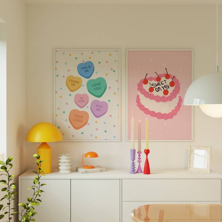 The Happy Badger – wholesale Art print – Love Hearts Print | Cute Valentines Day Wall Art3