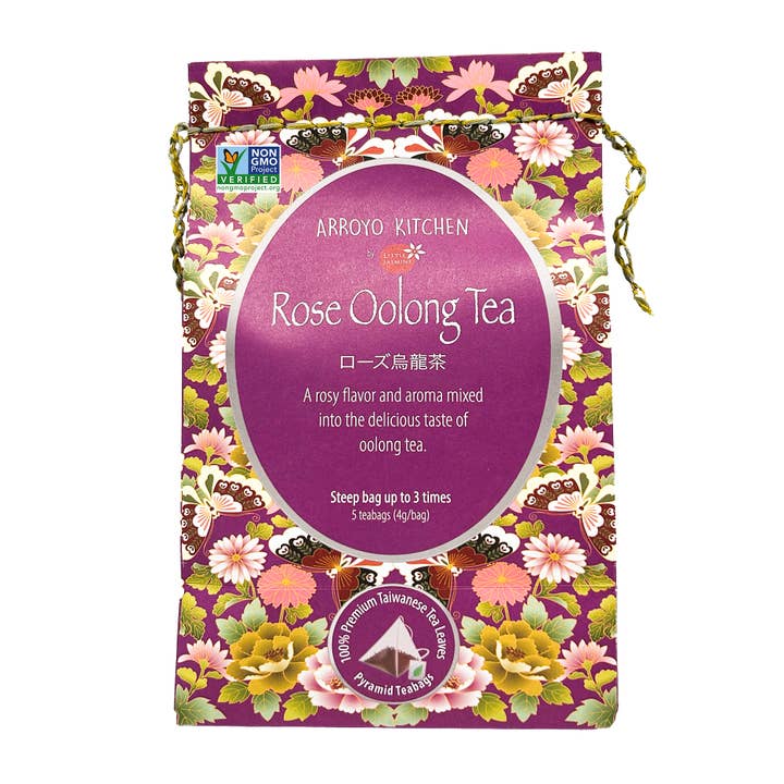 Sachet de thé Oolong à la rose non-OGM - Thé aux fleurs florales pour la vente par Arroyo Kitchen by Little Jasmine