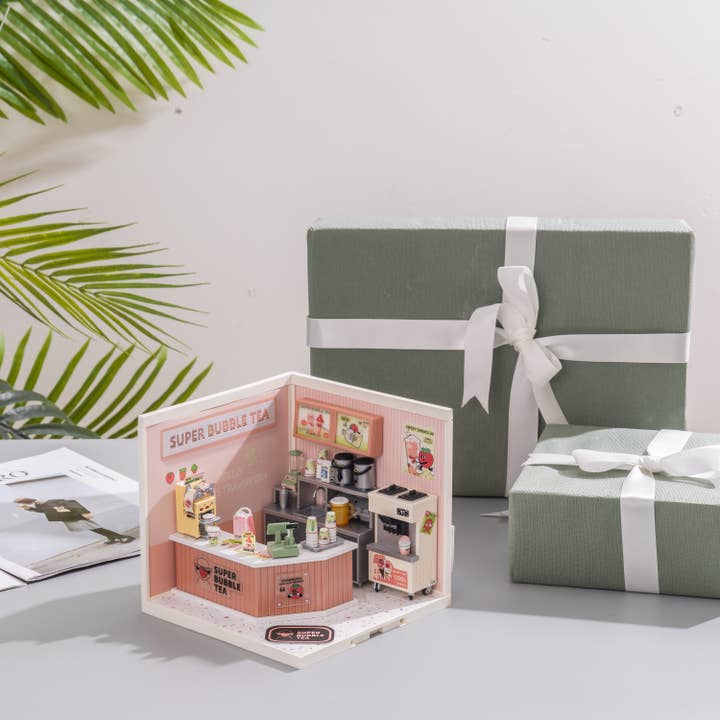 Hands Craft - Wholesale DIY Craft Kit - Kids - DIY Miniature House Kit: Double Joy Bubble Tea