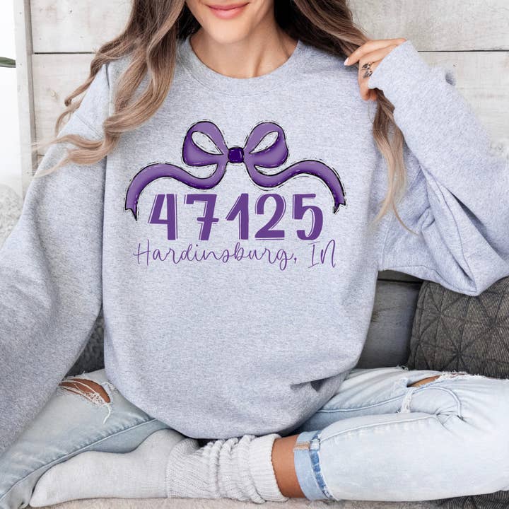 State Zip code Sweatshirt - Customized Zip code Sweatshirt for wholesale by Enid and Elle