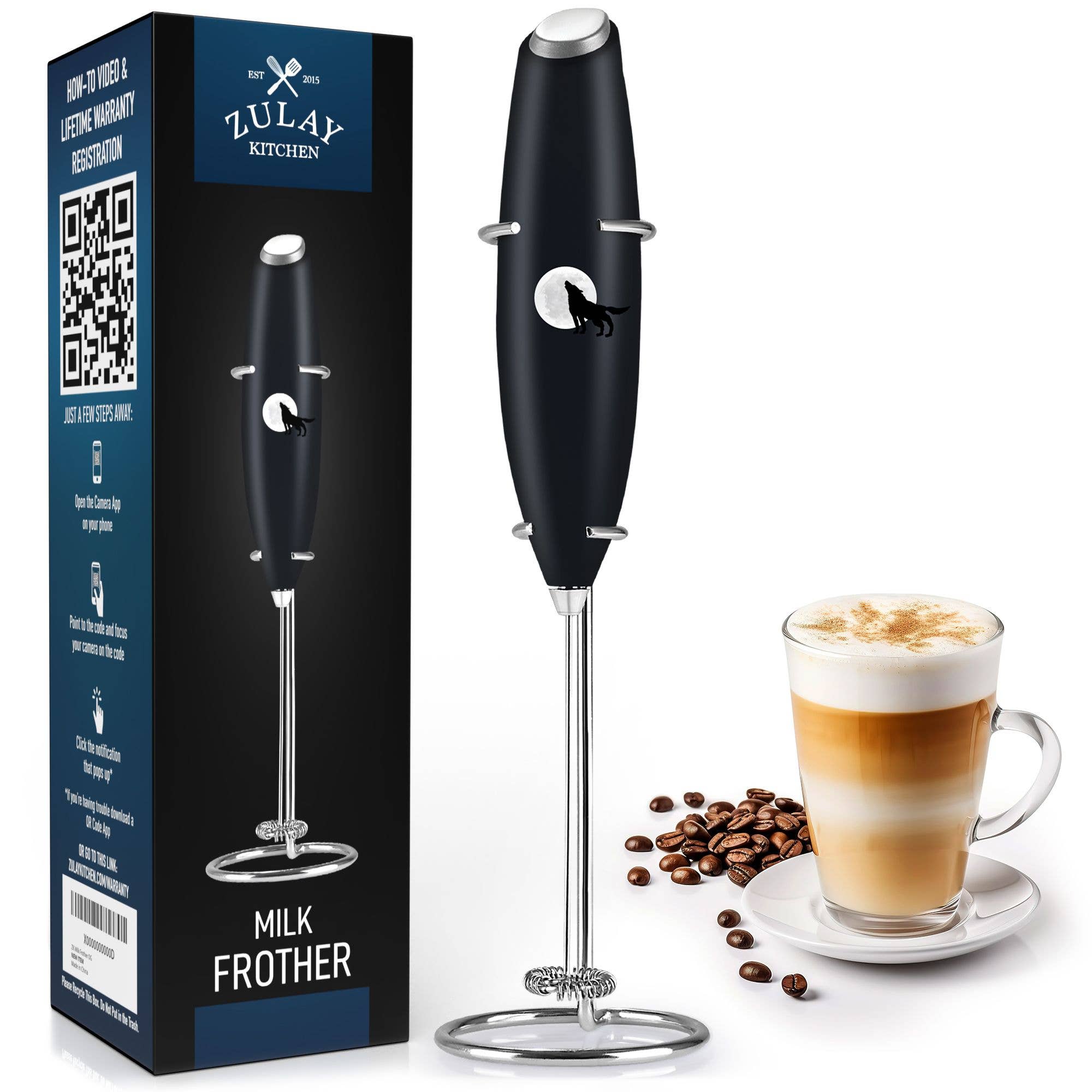 Zulay Kitchen - Wholesale Kitchen Tool/Gadget - Powerful Handheld Milk Frother - With Stand32