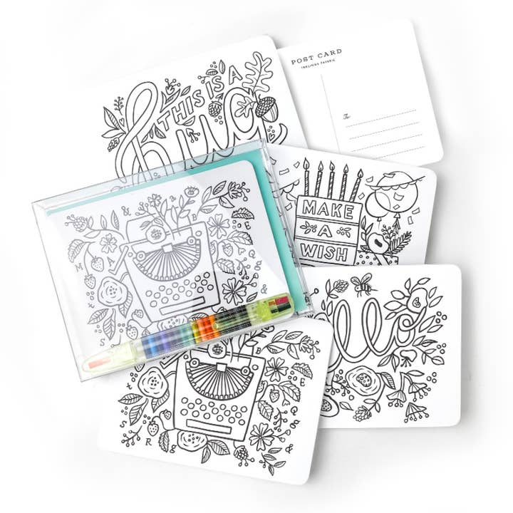 Color-In Postcard Kit - Floral and other Purchase Wholesale inkless print kit. Free Returns & Net 60 Terms on Faire trending on Faire.