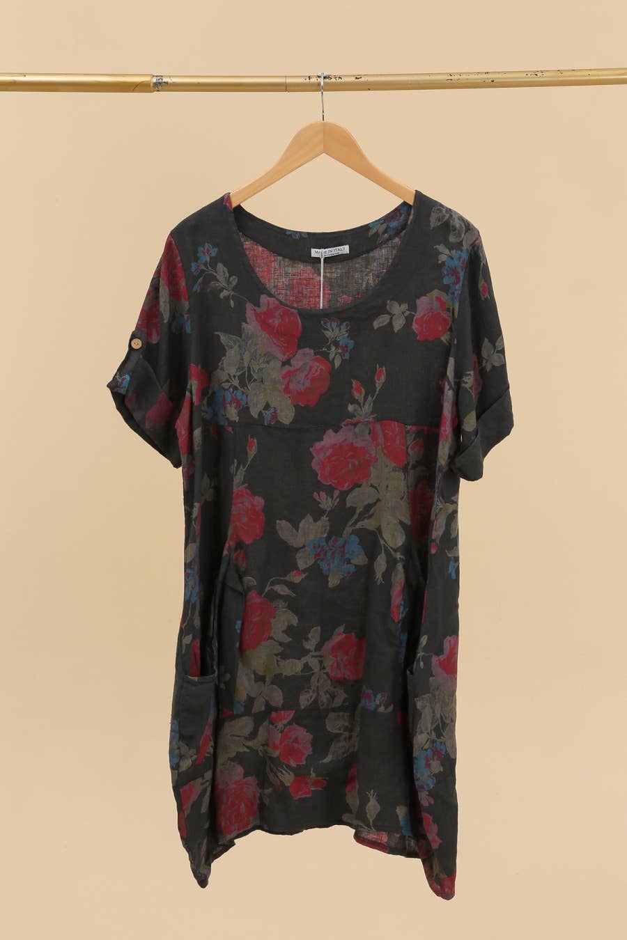 la maison des fibres naturelles – wholesale Klänning - Dam – Klänning i 100 % linne med blommönster 32403