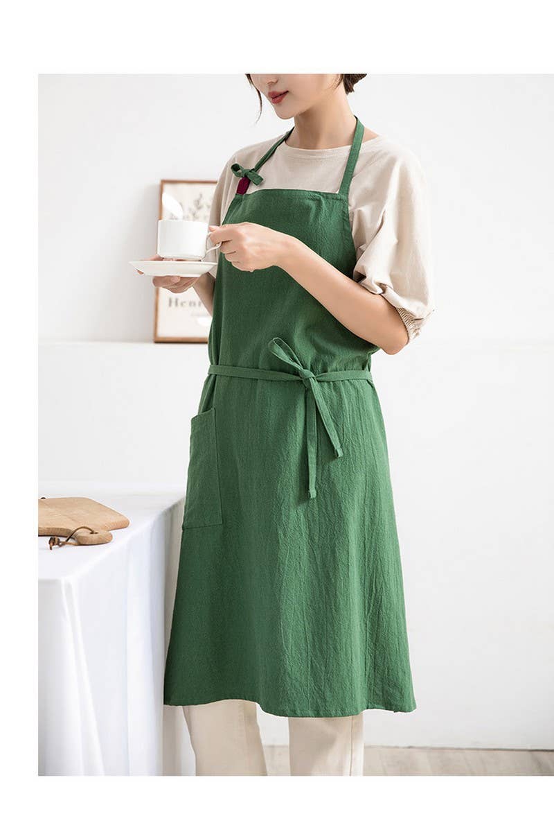NINEXIS - Wholesale Apron - CWAB3991_COTTON AND LINEN SOLID COLOR ANTI-FOULING APRON5
