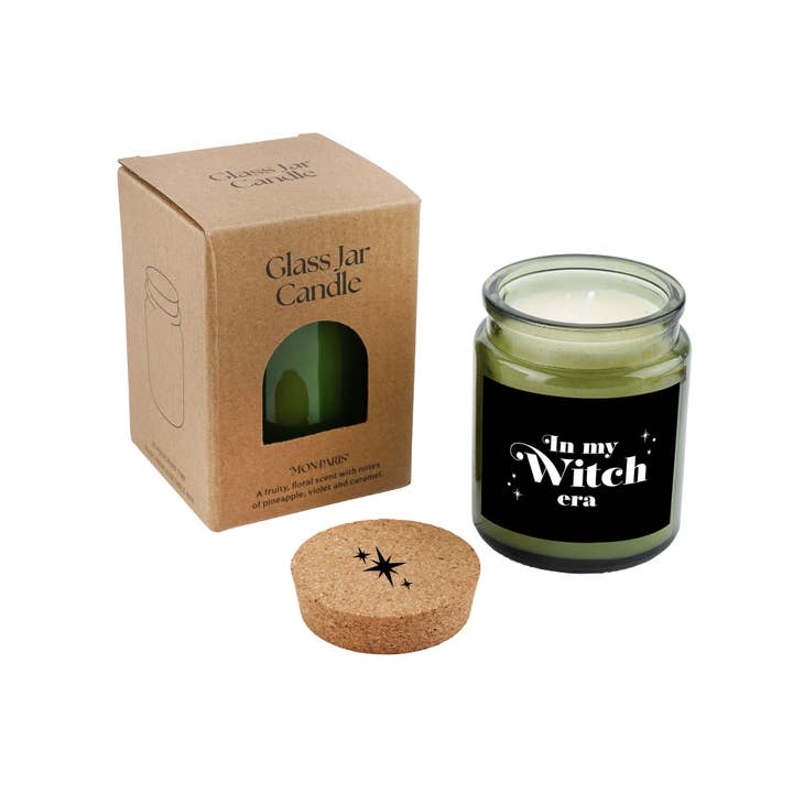 CGB Giftware – wholesale Jar/filled candle – 'In My Witch Era' Large Green Jar Candle In Gift Box 1