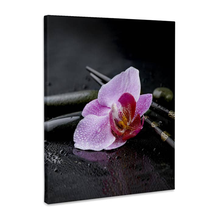 3dRose, Flor de Orquídea Estilo Asiático Com Pauzinhos Fotografia, Tela de Qualidade de Museu Envolvida por atacado de 3dRose